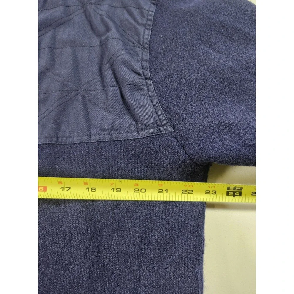 ORVIS Mens 100%‎ Wool Full Zip Bomber Jacket Size LARGE Hunting Navy Blue